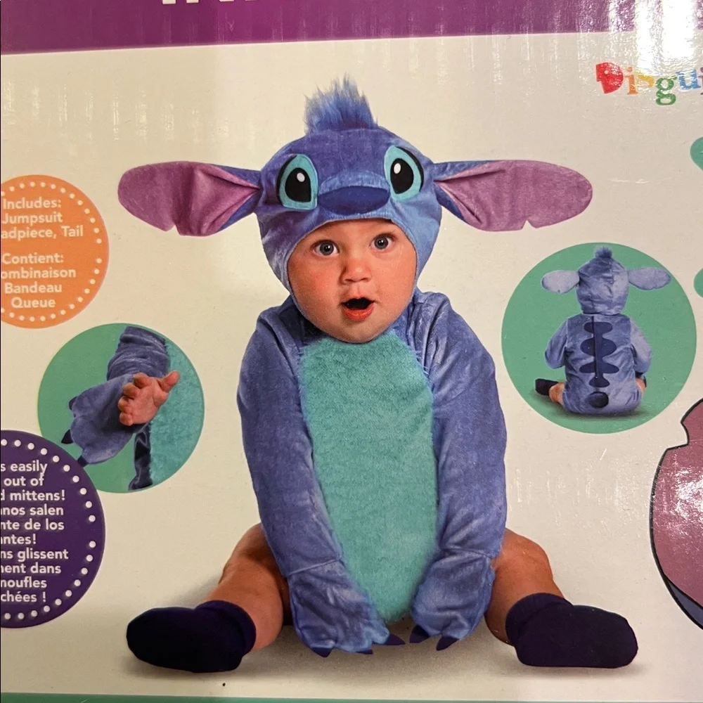 Disguise Disney Stitch Infant Halloween Costume Sz 6-12M - Picture 2 of 5
